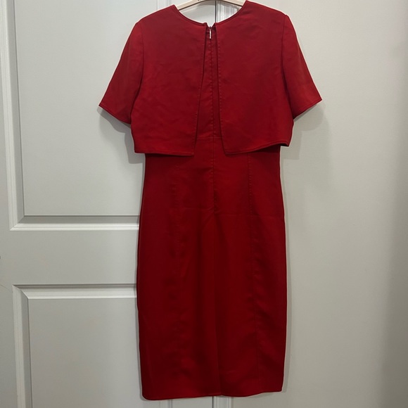 Jason Wu Red Popover Sheath Short Sleeve Dress Size 14 US $1,650 - Picture 6 of 8